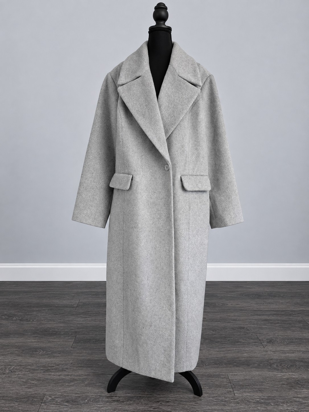 Eloquii Light Gray Long Oversized Trench Coat